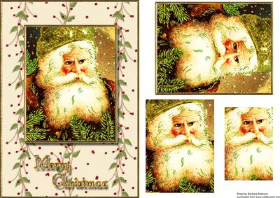 Vintage Santa Card Front