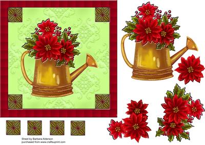 Watering Can with Poinsettia