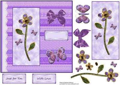 A Purple Flower and Butterflies