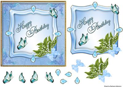 Lily of the Valley on Blue