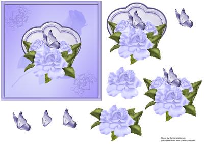 Romantic Blue Rose Card Front