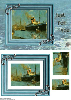 Liner with Tugboats