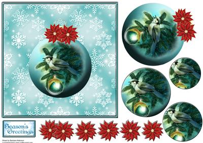 Decorated Bauble with Poinsettia