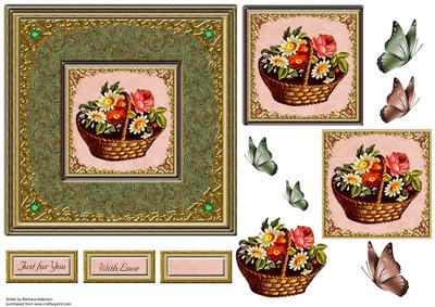 Vintage Floral Basket
