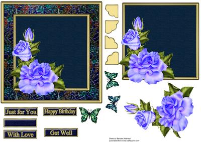 Blue Rose on a Rich Background