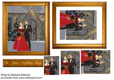 Winter Bride in Red and Groom