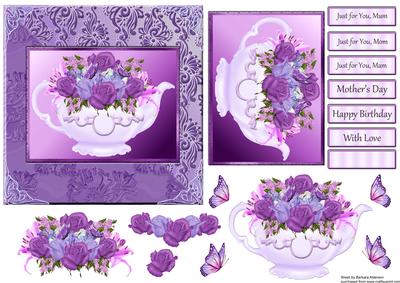 Lilac Roses in a Tea Pot