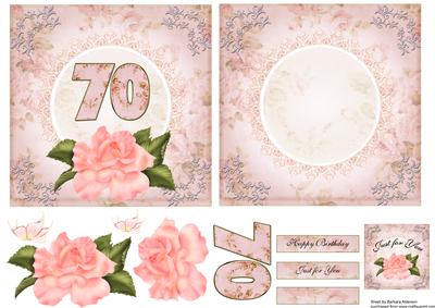 70th Birthday Pink Roses