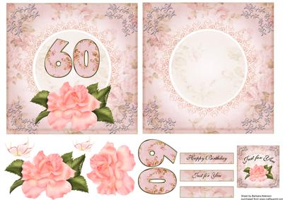 60th Birthday Pink Rose