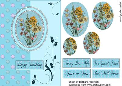 Floral Spray in Blue