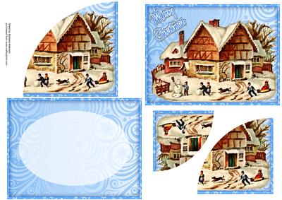 Vintage Village Scene A6