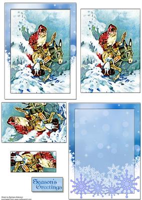 Vintage Santa on a Donkey! A6