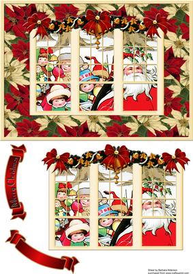 Santa and the Children Through the Window