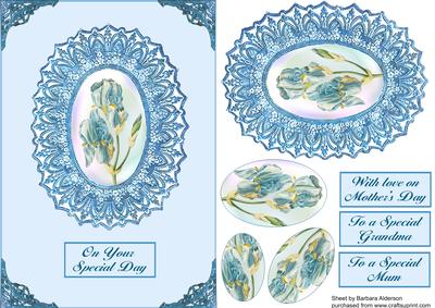 Irises and Turquoise Lace