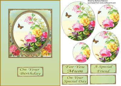 A Butterfly and Roses