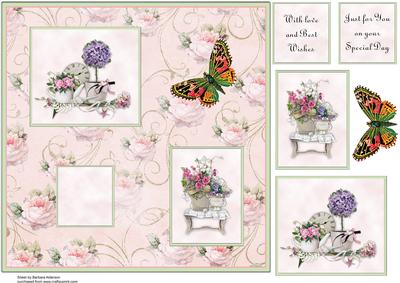 Shabby Chic Floral with a Butterfly