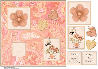Peach Paisley with Flowers