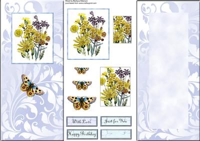 All in One Dl Yellow Flowers and Butterflies
