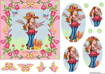 Bluebirds, Flowers and Butterflies for the Girl