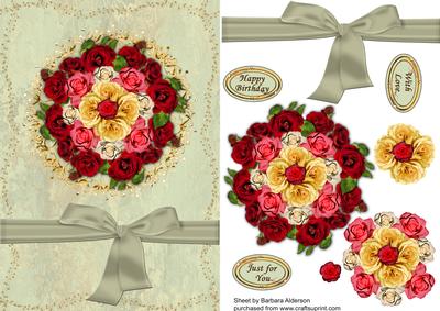 Rose Posy with Gold