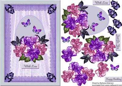 Pink and Purple Flowers with Billowing Lace