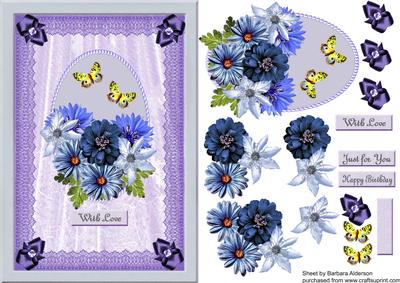 Blue Flowers on Billowing Lace