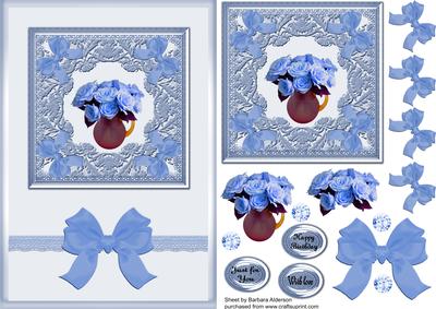 Blue Bows and Roses