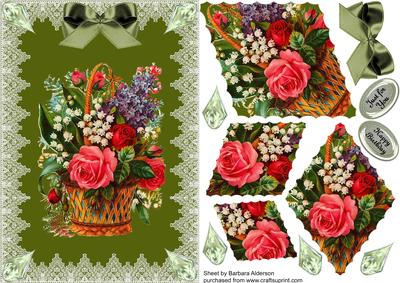 A Basket of Flowers and Lace