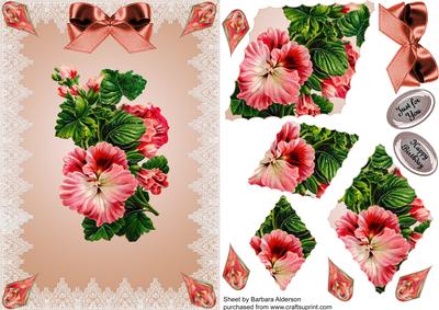 Peach Flowers with Lace