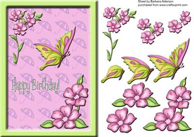 Flowers and Butterfly Frame
