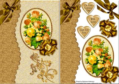 Golden Roses with a Flourish