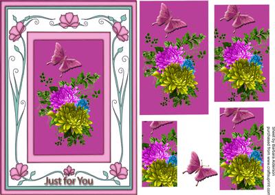 Chrysanthamums in a Pink Frame