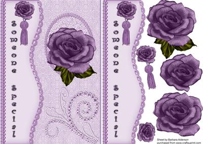 Mauve Rose with Jewel and Pearl Embellishments