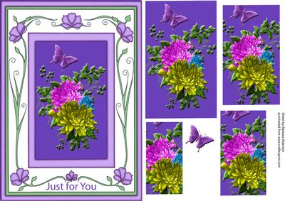 Chrysanthamums in a Purple Frame