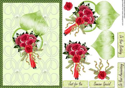 Red Roses on a Heart Peel Back