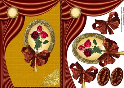 Theatrical Red Roses on a Cameo