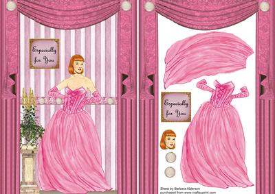 Lady in Pink with Drapes