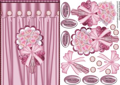Pale Pink Roses Arranged on a Scallop