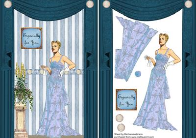 Lady in Blue with Drapes