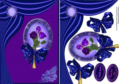 Theatrical Purple Roses on a Cameo