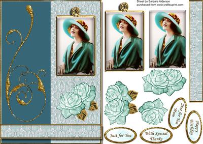 Lady in Turquoise with Lace