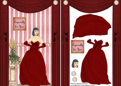 Lady in Red with Drapes