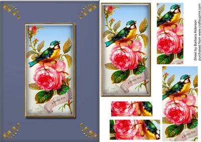 Pink Rose and Singing Bird