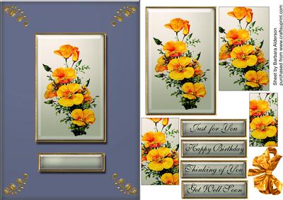 Yellow Floral Topper on Card Front