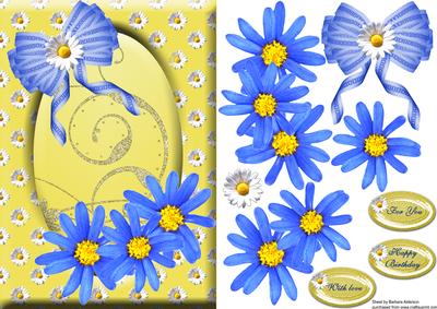 Oval Daisy Frame with Flowers and a Bow