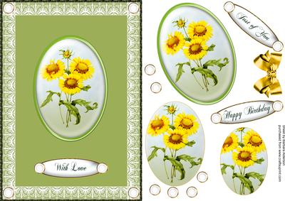 Sunflower Oval with Love