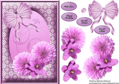 Lace Frame with Lilac Flowers