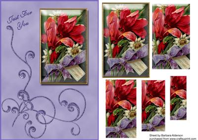 Framed Flowers with Flourish in Lilac