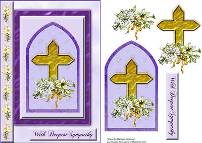Sympathy Cross with Lilies