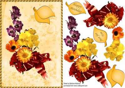 Yellow Floral Arrangement Card Front